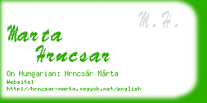 marta hrncsar business card