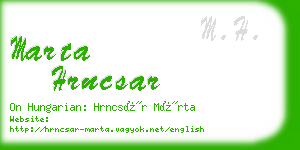 marta hrncsar business card